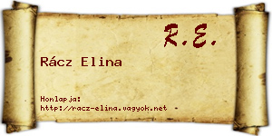 Rácz Elina névjegykártya