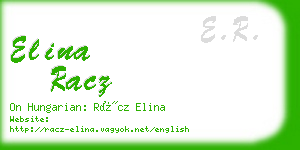elina racz business card
